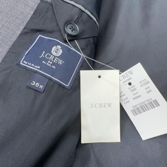 J Crew Sport Coat Men 36R Gray Wool Thompson Two Button Blazer Suit Jacket NWT - Picture 2 of 16